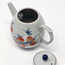 Load image into Gallery viewer, Hand Painted Peaches Tea Pot