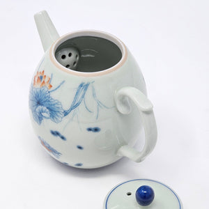 Lotus Hand Painted Tea Pot