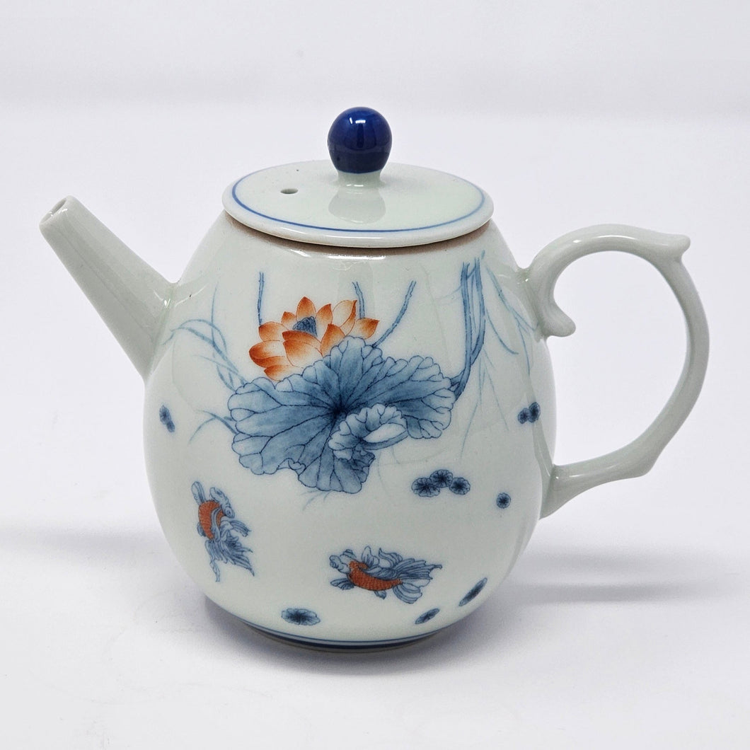 Lotus Hand Painted Tea Pot