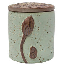 Load image into Gallery viewer, Green Lotus Ceramic Tea Caddy