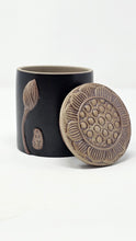 Load image into Gallery viewer, Black Lotus Ceramic Tea Caddy