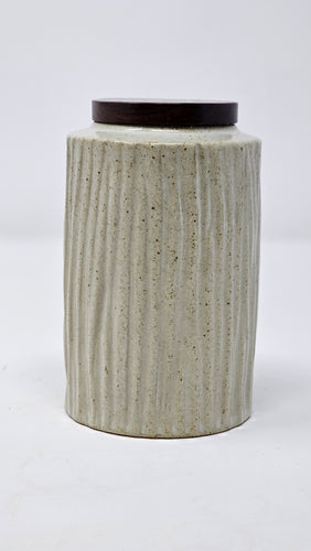 Ridged Ceramic Tea Caddy