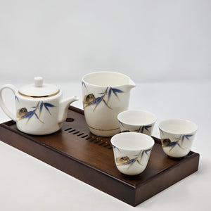 Blue and Gold Cicada Travel Tea Set