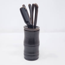 Load image into Gallery viewer, Dark Bamboo Motif Tea Tool Set