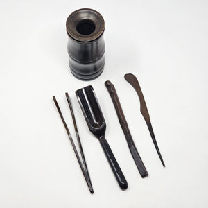 Dark Bamboo Motif Tea Tool Set