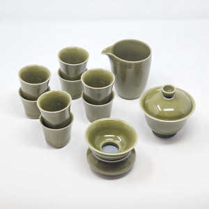 Dark Green Ice Crack Tea Set