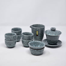 Load image into Gallery viewer, Dark Teal Ice Crack Tea Set