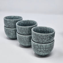 Load image into Gallery viewer, Dark Teal Ice Crack Tea Set