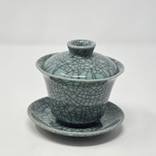 Load image into Gallery viewer, Dark Teal Ice Crack Tea Set