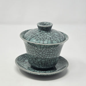 Dark Teal Ice Crack Tea Set