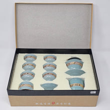 Load image into Gallery viewer, Matte Bamboo Teal Ice Crack Tea Set