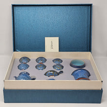 Load image into Gallery viewer, Blue Splash Glaze Tea Set