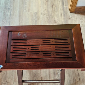 Large Dark Wood Fish Motif Tea Tray