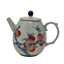 Load image into Gallery viewer, Hand Painted Peaches Tea Pot